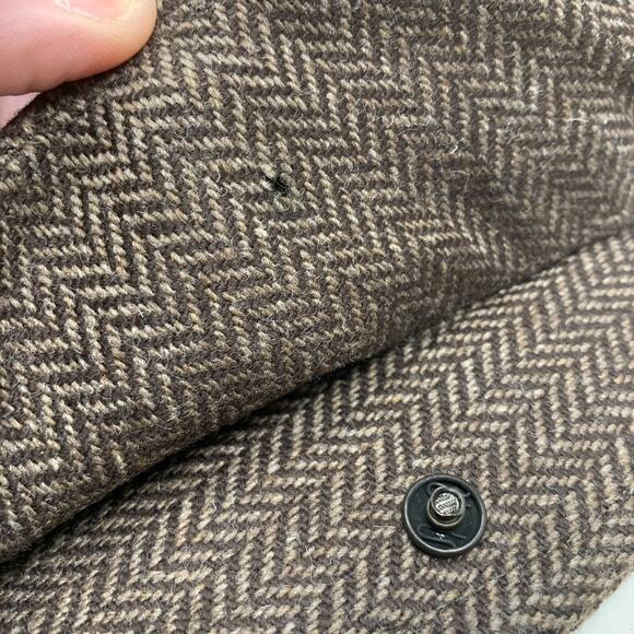 Bailey of Hollywood Flat Newsboy Cap Wool Sz L Brown Houndstooth Cabbie Italy - Picture 7 of 9